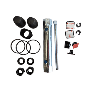 boite à outils annad composée d'un sachet roue + une clé à bougie + 5 supports de câbles collants